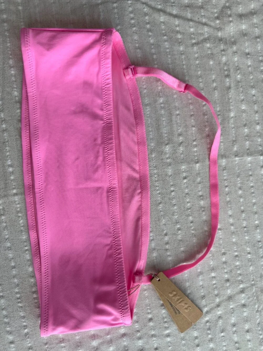 SKIMS Light Pink Recycled Swim Bandeau Bikini Top in Medium